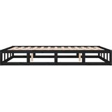  Okvir za krevet crni 120 x 200 cm od masivnog drva | Eponuda.com