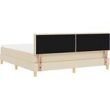  LED Box Spring Krevet s LED trakama Krema 180 x 200 cm tkanina Slike