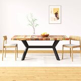  Blagovaonski stol od masivnog obnovljenog drva i čelika 180 cm | shoptok.hr