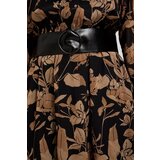 Marisse Black Dress With A Flared Bottom And A Floral Print | Eponuda.ba