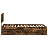  Krevetna konstrukcija s uzglavljem Dimljeni hrast 90 x 190 cm | shoptok.hr