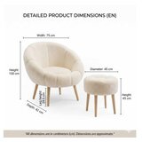 Atelier Del Sofa fotelja i tabure lida cream | Eponuda.com