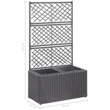 vidaXL Visoka greda z oporno mrežo in 2 loncema 58x30x107 cm črna, (20618507) | Shoptok.si