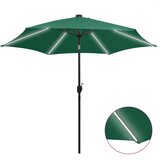 The Living Store Senčnik z LED lučkami in aluminijastim drogom 300 cm zelen - Senčnik, (21631098) | Shoptok.si