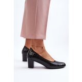 VINCEZA Black Embossed Patent Leather Pumps Cynania | Shoptok.si