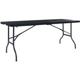 vidaXL Sklopivi vrtni stol crni 180 x 75 x 72 cm HDPE imitacija ratana Cijene
