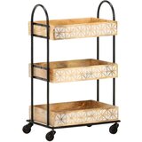 vidaXL Kuhinjska kolica s 3 razine 46x30x76 cm od masivnog drva manga | shoptok.hr