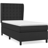  S oprugama i madracem crni 90 x 200 cm od umjetne kože | shoptok.hr