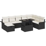  Set vrtnih sofa od 9 komada s jastucima crni poli ratan | shoptok.hr