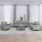  3-dijelni set sofa s jastucima svjetlosivi od tkanine | shoptok.hr