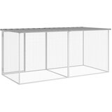  Kavez za kokoši s krovom svijetlo sivi 203x98x90 cm pocinčani čelik | shoptok.hr