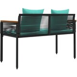 Vanjska klupa Crna i Tirkizna 117 x 54 x 74.5 cm poliratan | shoptok.hr