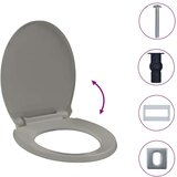 vidaXL WC deska s počasnim zapiranjem hitro nameščanje siva ovalna, (20609041) | Shoptok.si
