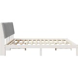  Konstrukcija postelje Bela 200 x 200 cm Masivno borovo les, (5000084697) | Shoptok.si