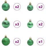 vidaXL Umjetno božićno drvce s rasvjetom i setom kuglica Zelena 150 cm | shoptok.hr