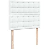 vidaXL Otomanski posteljni okvir z vzmetnico bel 120x200 cm um. usnje | Shoptok.si