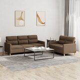  2-dijelni set sofa s jastucima smeđi od tkanine | shoptok.hr
