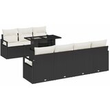  Set od 8 komada vrtnih sofa s jastučićima crni poli ratan 2-sjedala vrtne sofe s jastučićima crni poli ratan | shoptok.hr