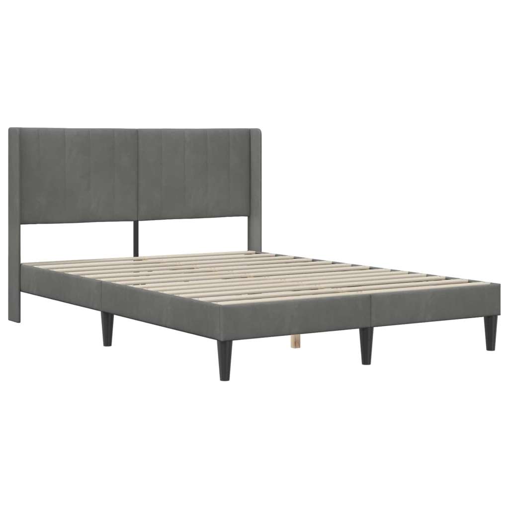  Okvir za krevet Tamno siva 160 x 200 cm Baršun - Tamno siva 160 x 200 cm | shoptok.hr