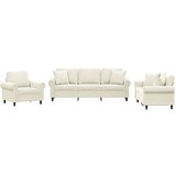  3-dijelni set sofa s jastucima krem baršunasti | shoptok.hr