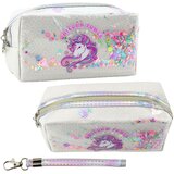  Školska pernica s trakom za glavu Jednorog s konfetima bijela 20 cm | shoptok.hr