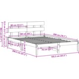 vidaXL Krevetna konstrukcija s uzglavljem bijela 160x200 cm od punog bora | shoptok.hr