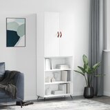 vidaXL Visoka omara bela 69,5x34x180 cm inženirski les | Shoptok.si