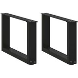  Noge za klubsko mizico v obliki črke U, 2 kosa, črne, 50 x (30-31) cm, jeklo, (22123564) | Shoptok.si