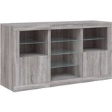 vidaXL Komoda z LED lučkami siva sonoma 123x37x67 cm Cene