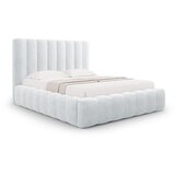 Micadoni Home Svetlo siva oblazinjena zakonska postelja s prostorom za shranjevanje z letvenim dnom 200x200 cm Kelp – | Shoptok.si