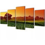  Zidne Slike na Platnu Set s Printom Polja 200 x 100 cm | shoptok.hr