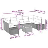 vidaXL 8-dijelni set vrtnih sofa s jastucima bež poli ratan akacija | shoptok.hr