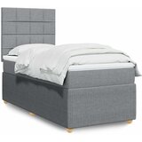  Okvir kreveta s oprugama i madrac svjetlosivi 90x200cm tkanina | shoptok.hr