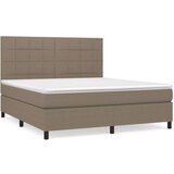  Box spring postelja z vzmetnico taupe 180x200 cm blago, (20892940) | Shoptok.si