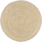  Ručno rađeni tepih od jute sa spiralnim uzorkom bijeli 90 cm | shoptok.hr
