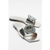 LuviShoes YAVN Women's Slippers with Silver Stones Cene
