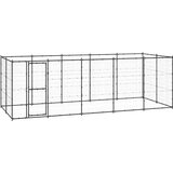 vidaXL zunanji pasji boks jeklo 12,1 m² | Shoptok.si