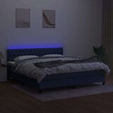  Krevet box spring s madracem LED plavi 160x200 cm od tkanine | shoptok.hr
