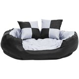 vidaXL Dvostrani perivi jastuk za pse sivo-crni 85 x 70 x 20 cm | shoptok.hr