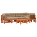  Set lounge namještaja za vrt 6 pcs Vosak Smeđa Masivna borovina - Vosak smeđa bor | shoptok.hr