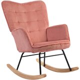 HOMCOM zibajoči stol vrvasta tkanina (100% poliester), bukov les, jeklo, pena 98G x 71Š x 101V cm Roza, (5000242996) Cene