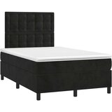 Box spring postelja z vzmetnico črna 120x200 cm žamet, (20792087) | Shoptok.si