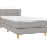  Krevet box spring s madracem LED svjetlosivi 90x200 cm tkanina | shoptok.hr