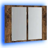  LED kupaonski ormarić s ogledalom boja hrasta 60x12x45cm drveni | shoptok.hr