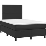  Krevet box spring s madracem LED crni 120x200cm od umjetne kože | shoptok.hr