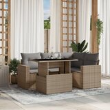 The Living Store Vrtna sedežna garnitura 5-delna z blazinami bež poli ratan - Vrtna Sedežna Garniture, (21474840) | Shoptok.si