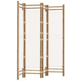 Maison Chic Zložljiva 4-delna Paravan - pregradna stena 160 cm bambus in platno, (22111415) | Shoptok.si