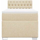  Krevet s oprugama i madracem krem 100 x 200 cm od tkanine | shoptok.hr