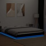  Okvir kreveta s LED svjetlima crni 160x200 cm konstruirano drvo | shoptok.hr