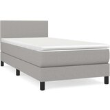  Box spring postelja z vzmetnico svetlo siva 80x200 cm blago, (20791466) | Shoptok.si